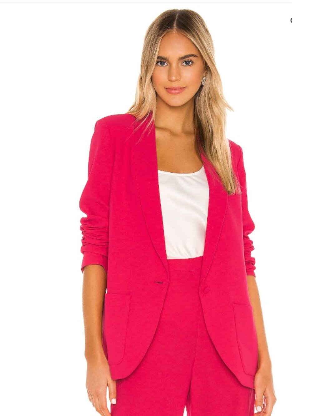 NEW! Amanda Uprichard Shawl Collar Blazer Jacket Single Button in Azalea Pink XS